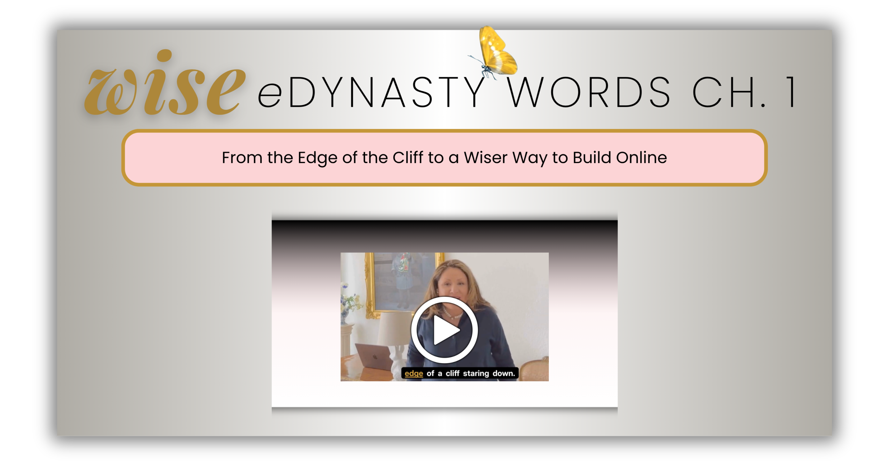 Angela van Hoeven introducing her online business journey in Wise eDynasty Session 1