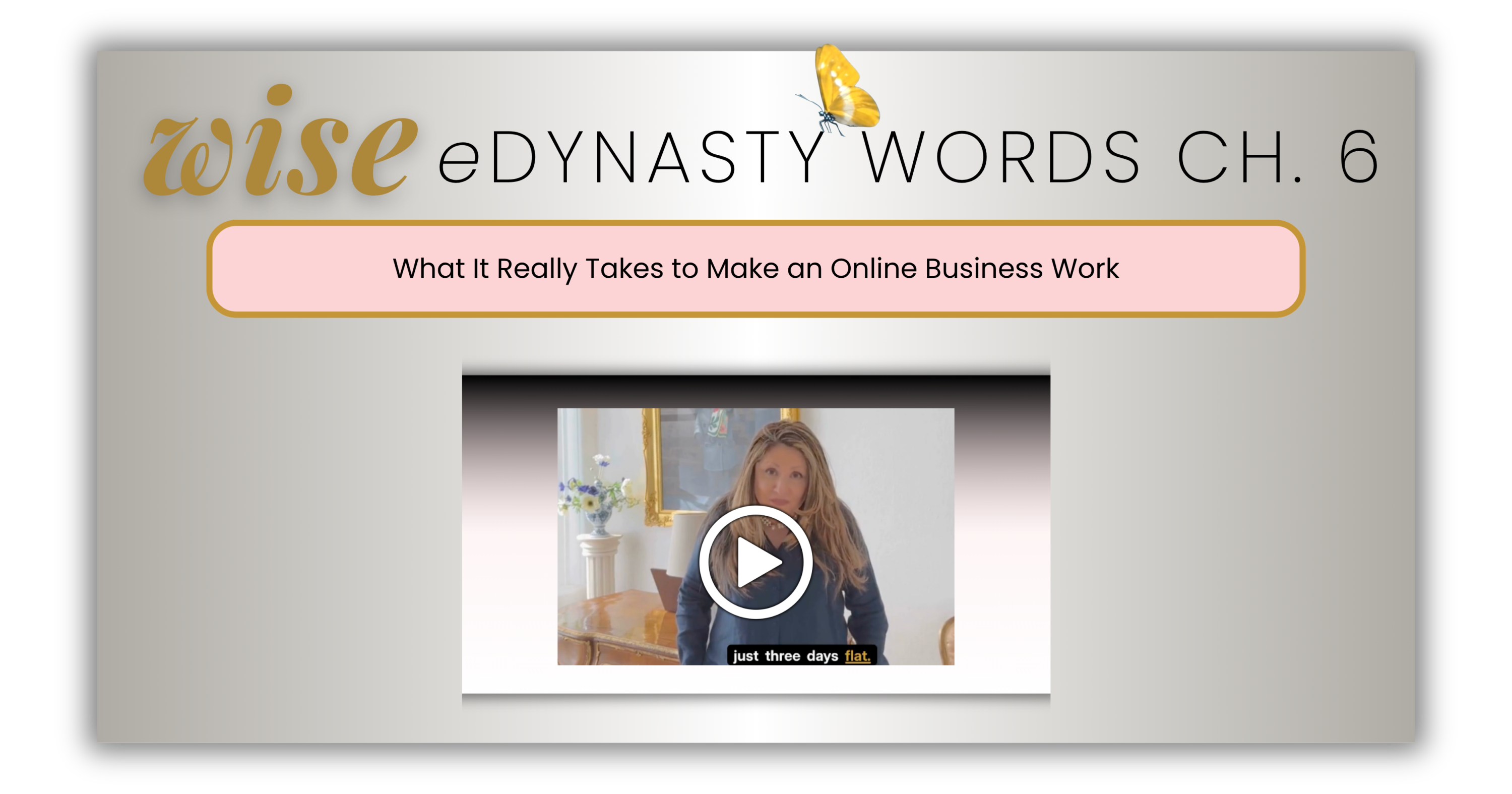 Angela van Hoeven explaining what a real online business actually needs to work